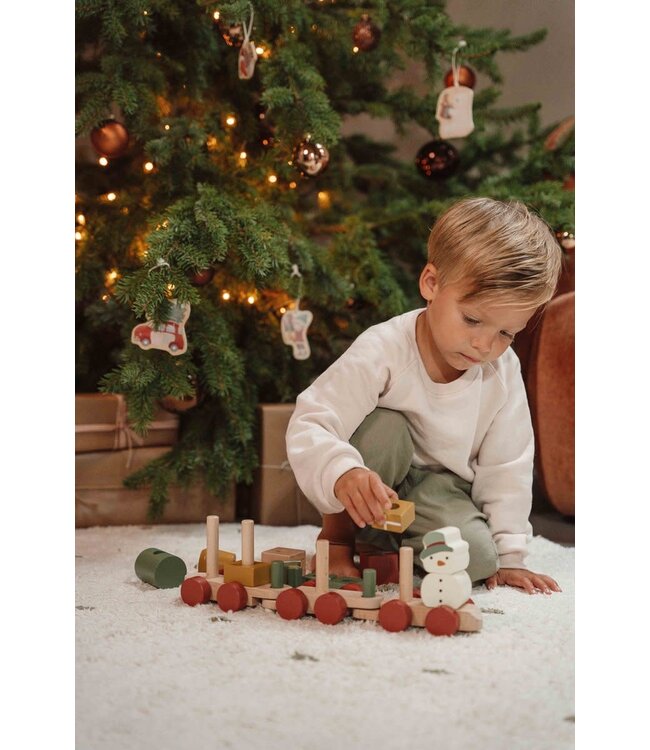 Little Dutch Toys - Blokkentrein kerst FSC