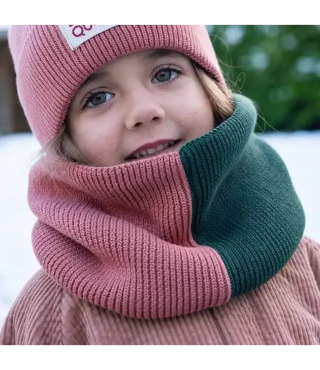 Chamaye - Snood tricolore rose /vert