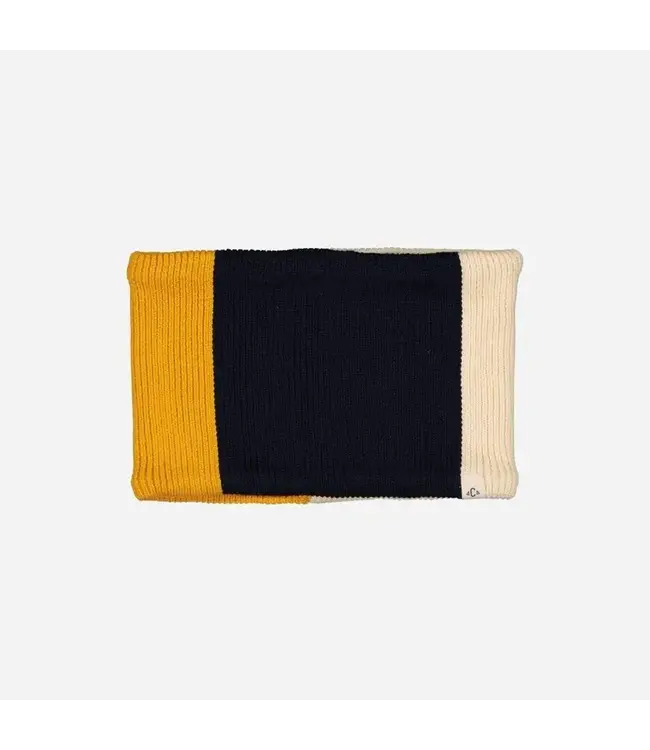 Chamaye - Snood tricolore marine/mustard