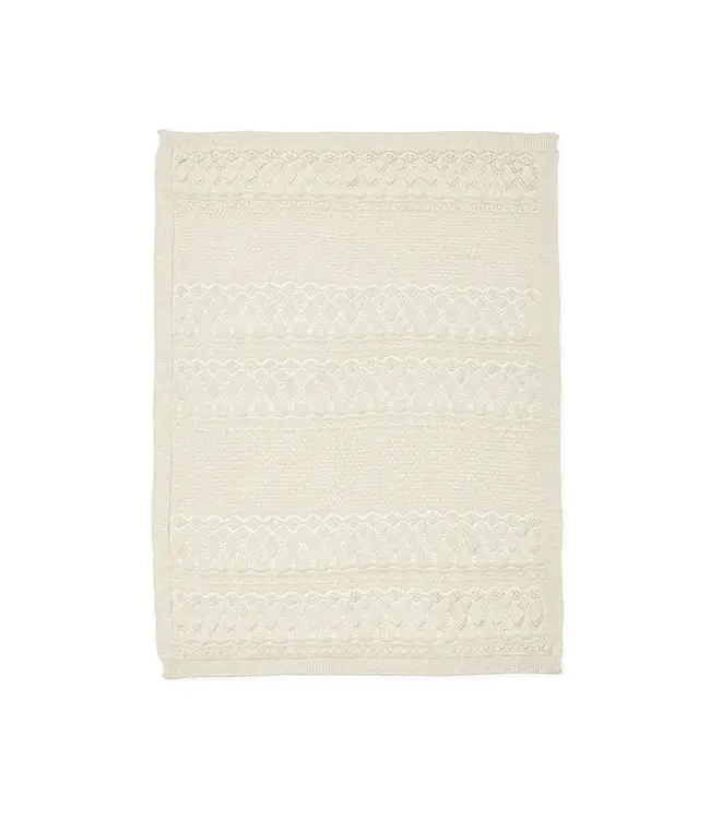 Cam Cam Copenhagen- Pointelle baby knit throw off white