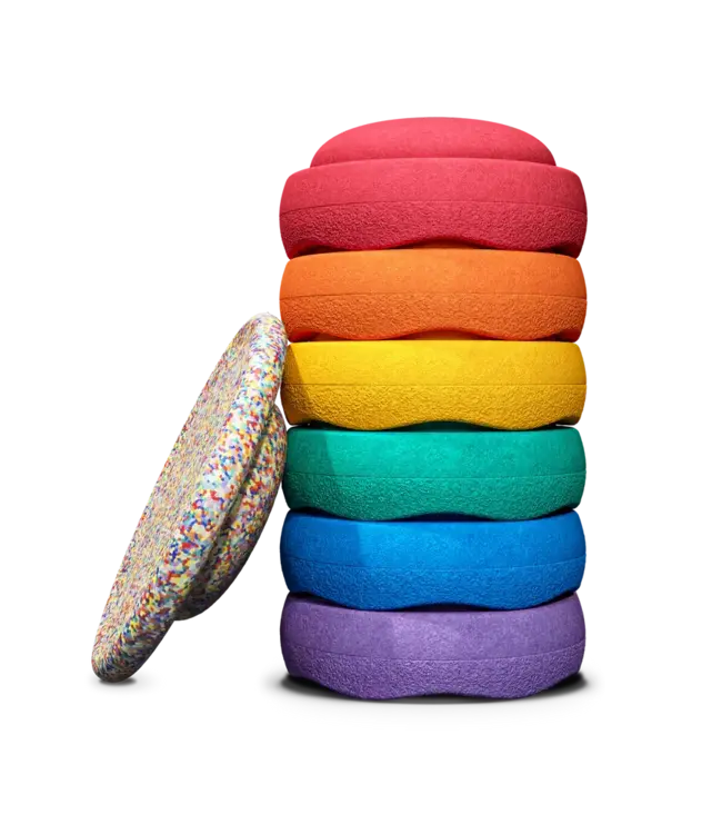 Stapelsteinen - Super Confetti Rainbow set Classic 6 + 1 board