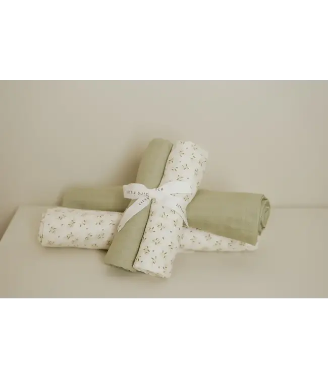 Little Dutch - Swaddle doekhydrofiel 120x120 Blueberry Leaves