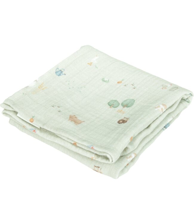 Little Dutch - Swaddle doeken set hydrofiel 70 x 70 Little Farm / Olive