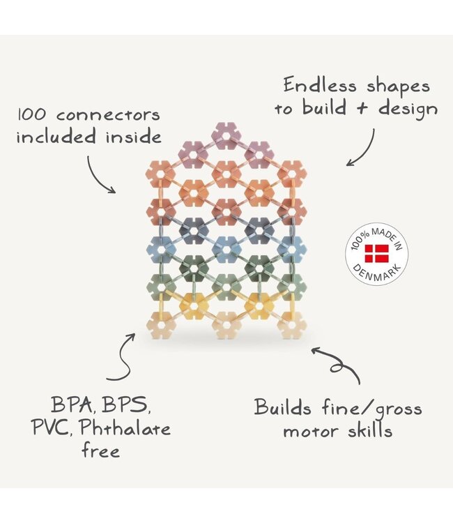 Mushie - Hex connect building toy set