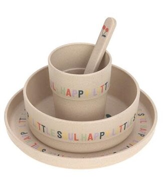 Lassig Lassig - Dish Set PP/Cellulose Happy fruits Cherry, (Plate, Bowl, Mug, Spoon)