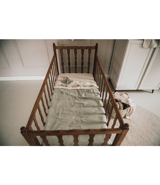 Koeka -  Ledikantlaken en hoeslaken set ruffle Faro Warm white