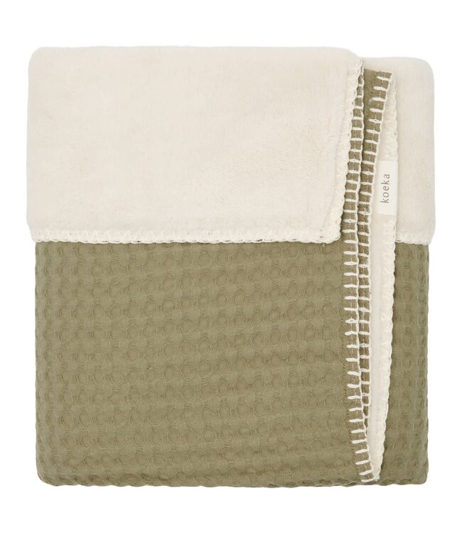 Koeka - Eenpersoonsdeken Wafel teddy Oslo Moss