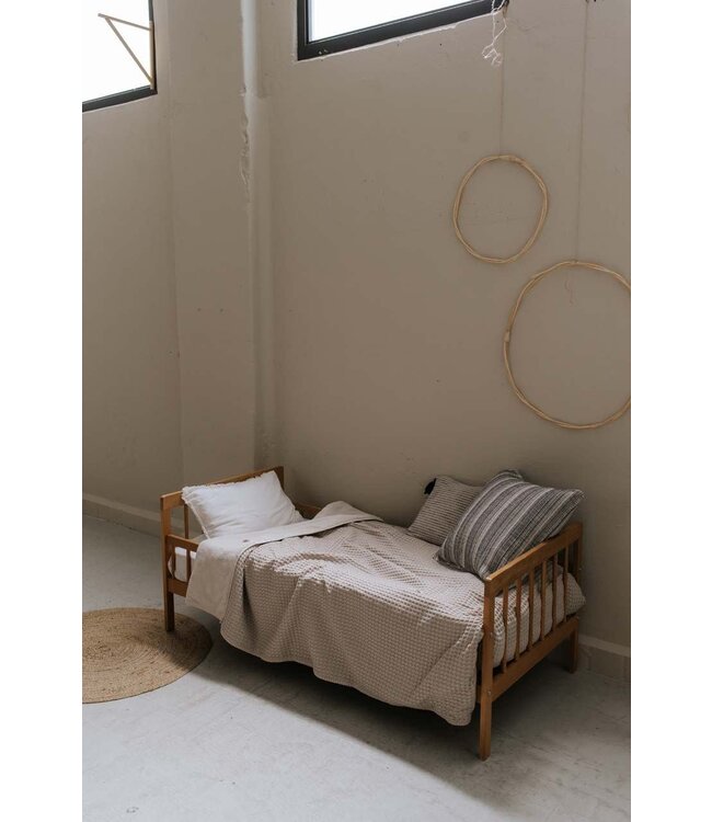 Koeka - Eenpersoonsdeken Wafel teddy Oslo Sand