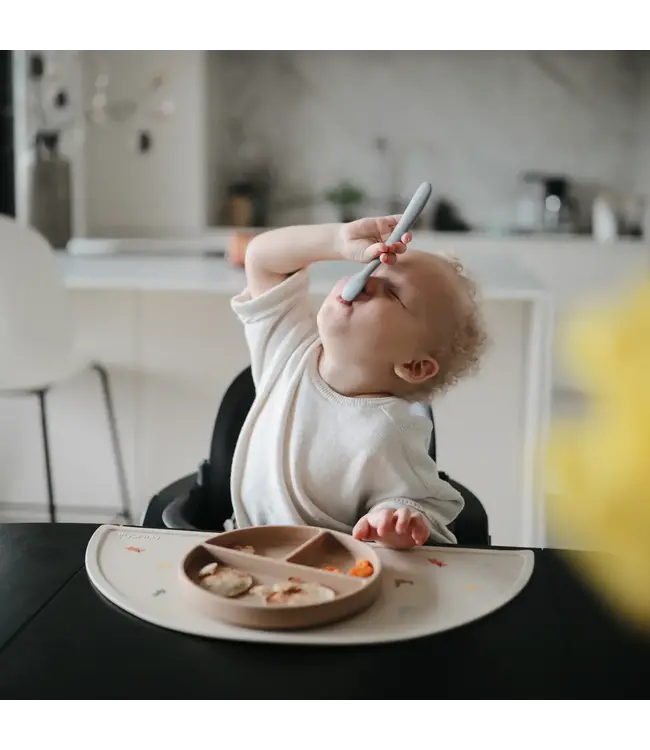 Mushie - Siliconen lepeltjes - Powder Blue (2-PACK)