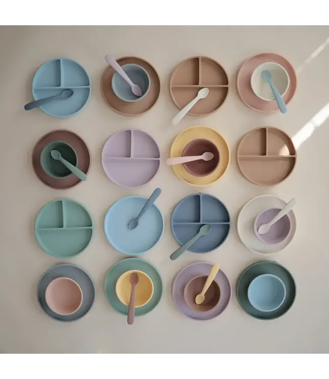 Mushie - Siliconen lepeltjes - Powder Blue (2-PACK)