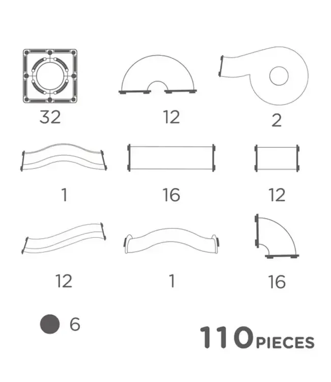 Cleverclixx - Ball run clever pack pastel 110 pcs