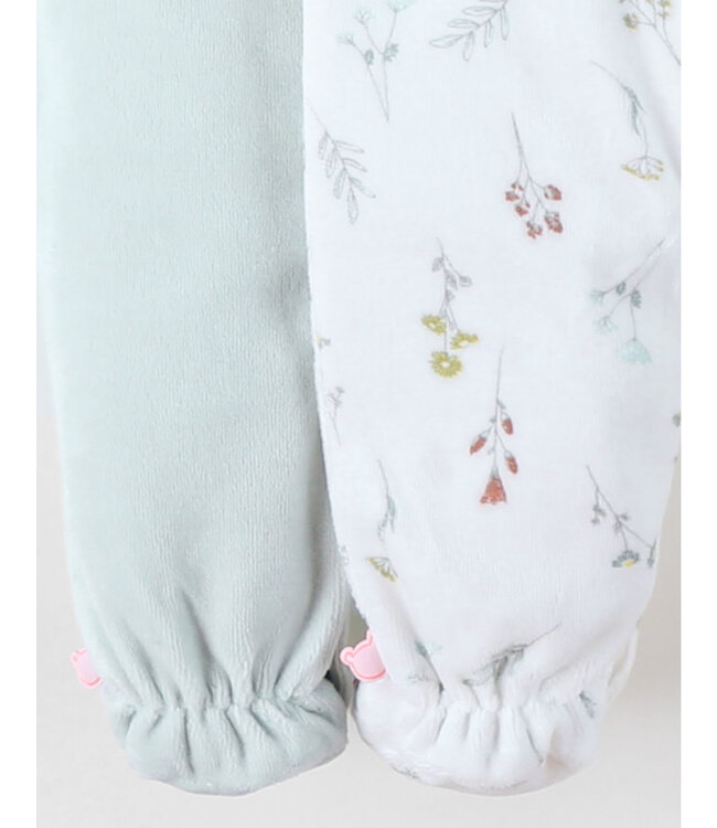 Noukies - Set van 2 Pyjama's Fluweel Pretty flowers