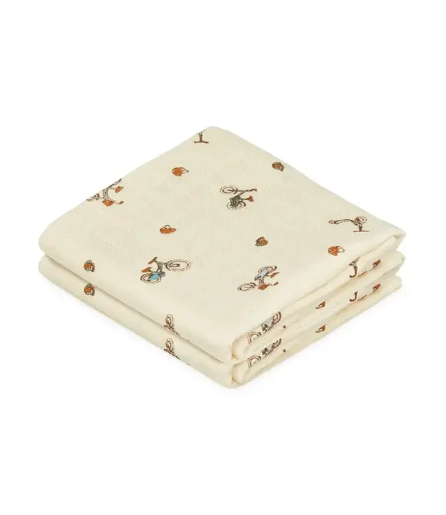 Cam Cam Copenhagen - Muslin cloth 2-pack  Bicycles (70x70)