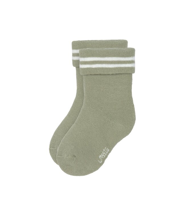 Lassig - Terry socks Stripes light kaki/caramel 3pcs