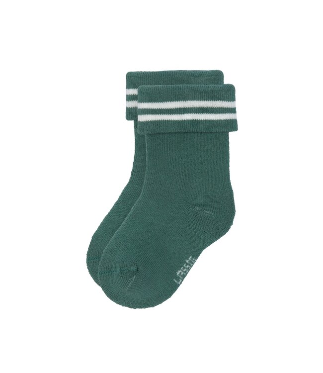 Lassig - Terry socks Stripes dark green/light blue 3pcs
