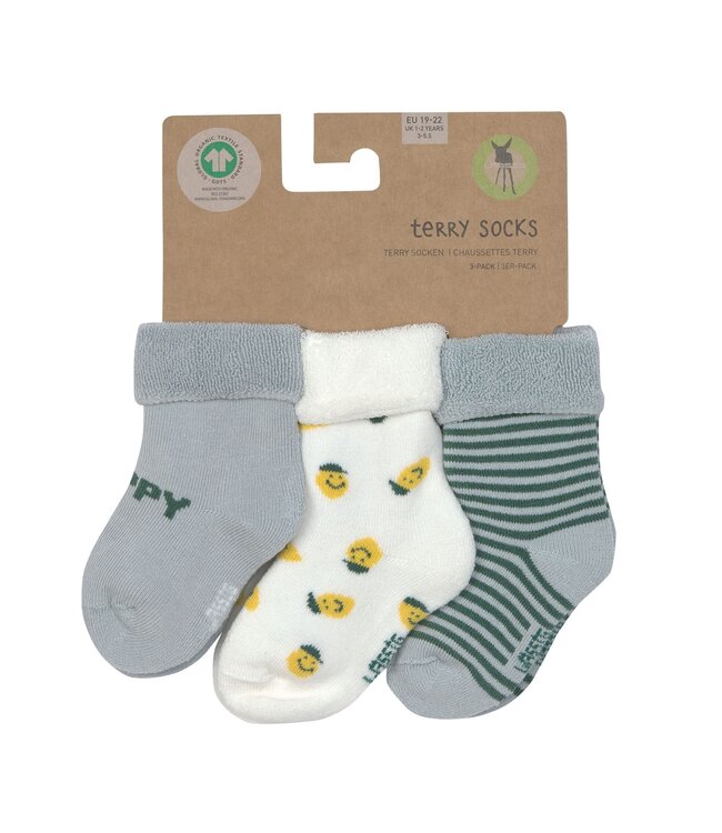 Lassig - Terry socks Lemon light blue