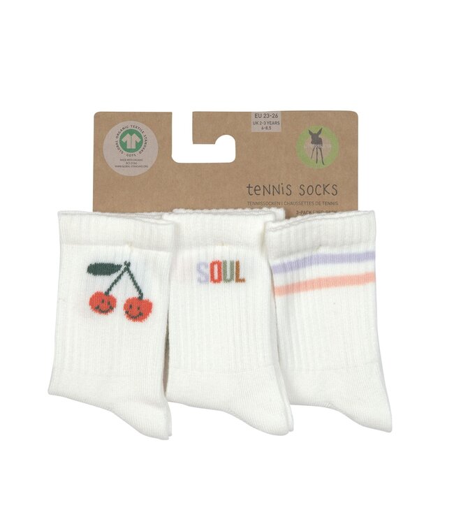 Lassig - Tennis socks cherry 3pcs 19-22