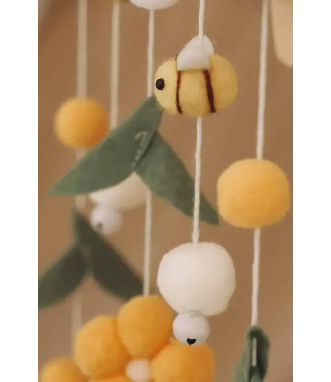 Little Loua - Handmade Yellow bees mobile
