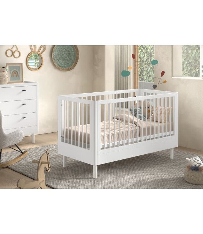 Vipack - Jaxx FORREST babybed beech wit 70 X 140 CM + ombouw toddler