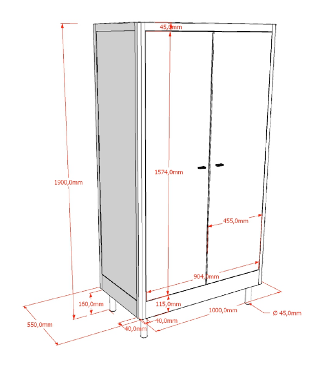 Vipack - Jaxx FORREST 2 deurs kast OAK