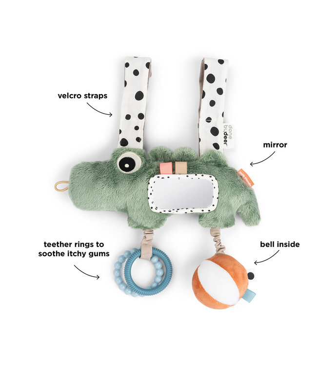 Done by Deer - Hanging activity toy Croco Green (per 3 pcs)