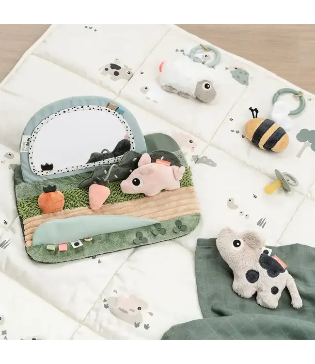 Done by Deer - Tummy time sensory mirror Tiny farm colour mix