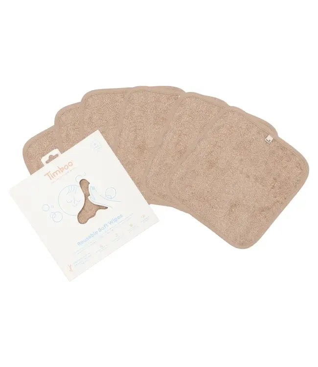 Timboo - REUSABLE SOFT WIPES (6 pieces) - SAVANNAH SAND
