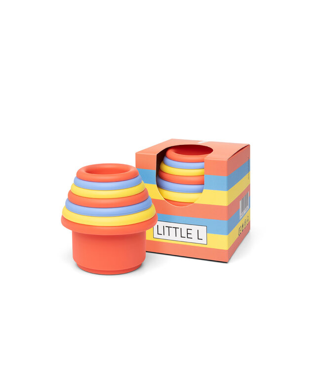 LITTLE L Little L Soft Toys - Sensory toys Little L – Bekers Rood, Geel en Blauw