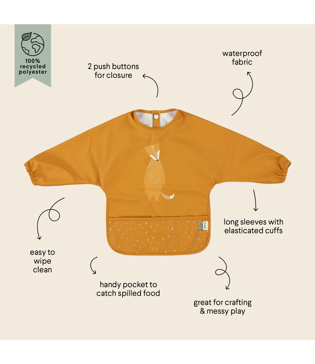 Trixie -   Waterproof long sleeve bib - Mr. Fox