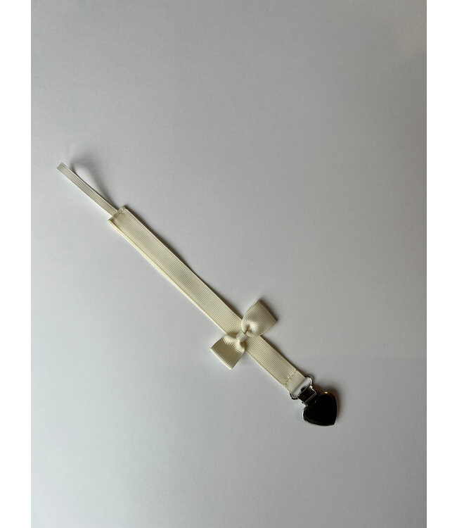 Prinsessefin - Dorothea pacifier clip Antique white