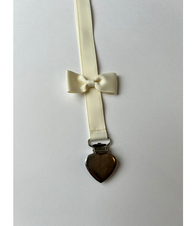 Prinsessefin - Dorothea pacifier clip Antique white