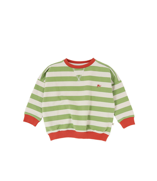 Your Wishes - Stripe French knit sweater Tarragon
