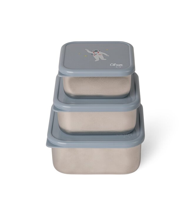 Citron Citron - Stainless steel stackable Lunchbox  Spaceship Dusty blue - 350 ml