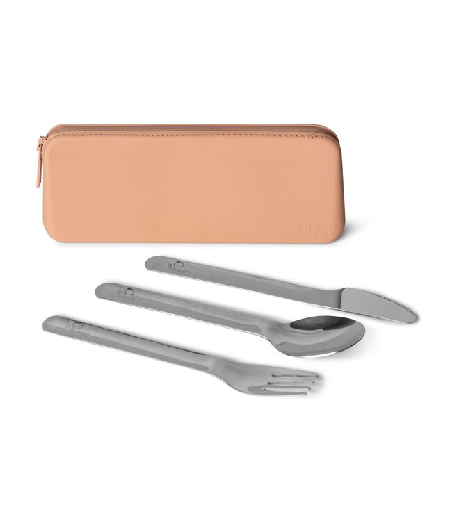 Citron - Stainless steel Cutlery with pouch Blush Pink