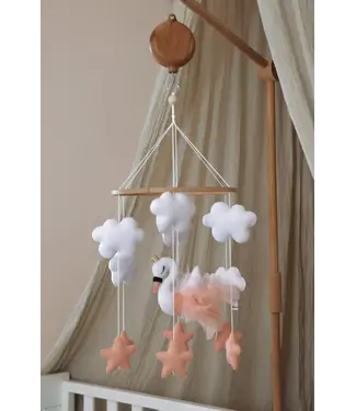 Little Loua Little Loua - Handmade Pink Swan baby mobile
