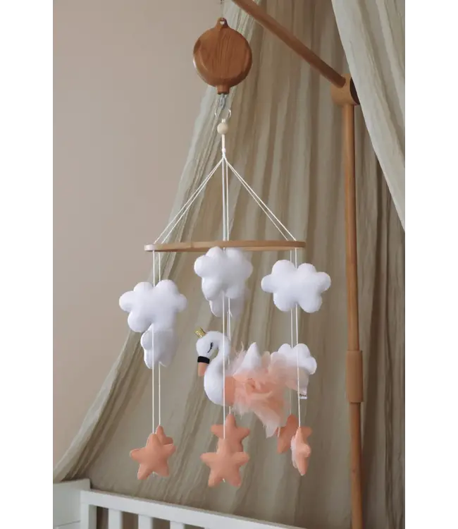 Little Loua - Handmade Pink Swan baby mobile