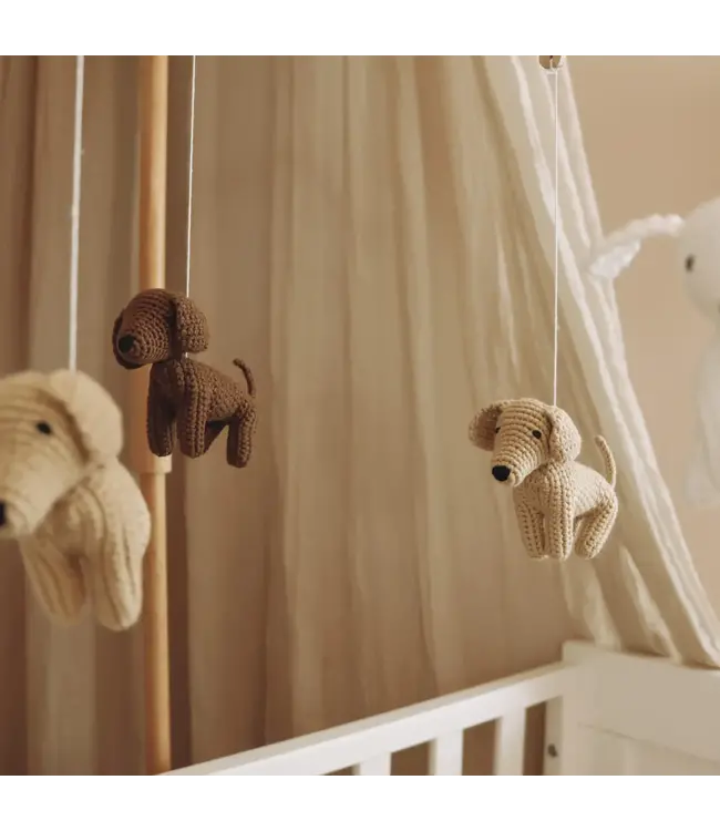 Little Loua - Handmade crochet dogs baby mobile