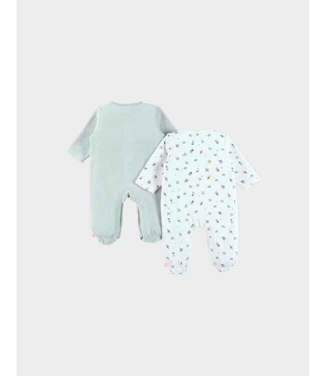 Noukies - Set van 2 Pyjamas Fluweel Lovely bird
