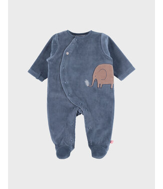 Noukies Noukies - Pyjama Fluweel blue jungle