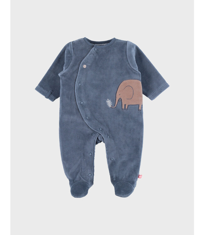 Noukies - Pyjama Fluweel blue jungle