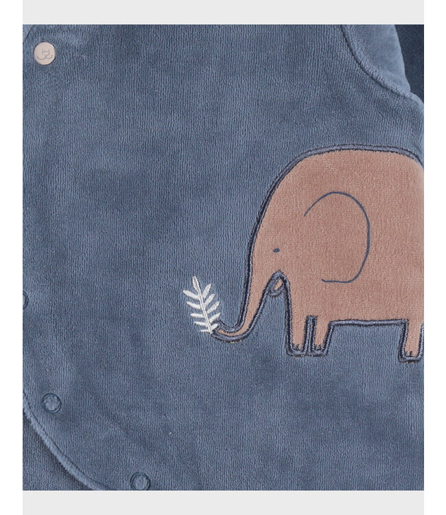 Noukies - Pyjama Fluweel blue jungle