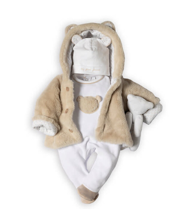 My First Collection - Rompersuit velvet teddy bear front fur