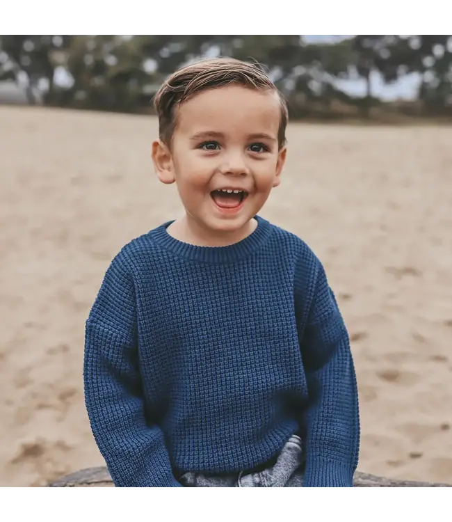 Your Wishes - Oversized Sweater - Blue wing tale