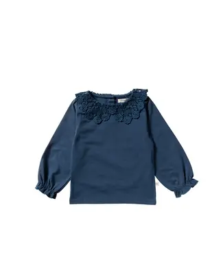 Your Wishes Your wishes - Frensh knit Crochet long sleeve Blue wing tale