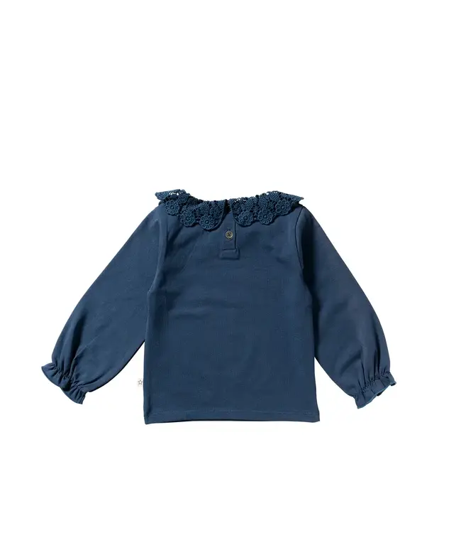 Your wishes - Frensh knit Crochet long sleeve Blue wing tale