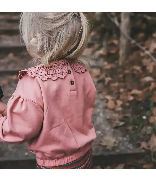 Your wishes - Frensh knit Crochet sweater Ash rose