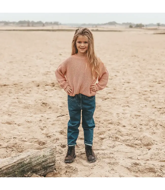 Your Wishes - Oversized scallop Sweater - Rose dawn