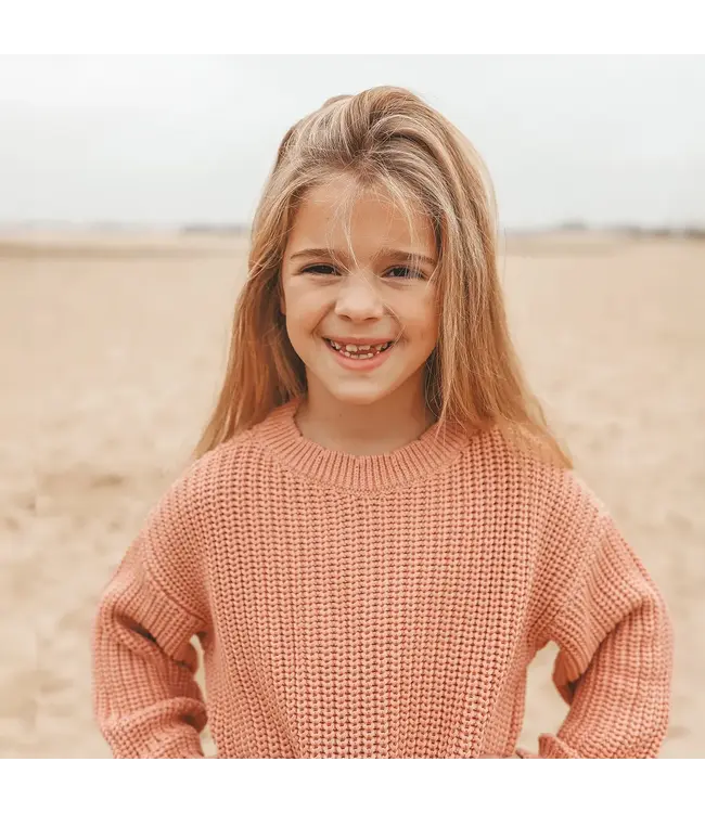 Your Wishes - Oversized scallop Sweater - Rose dawn