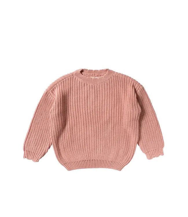 Your Wishes - Oversized scallop Sweater - Rose dawn