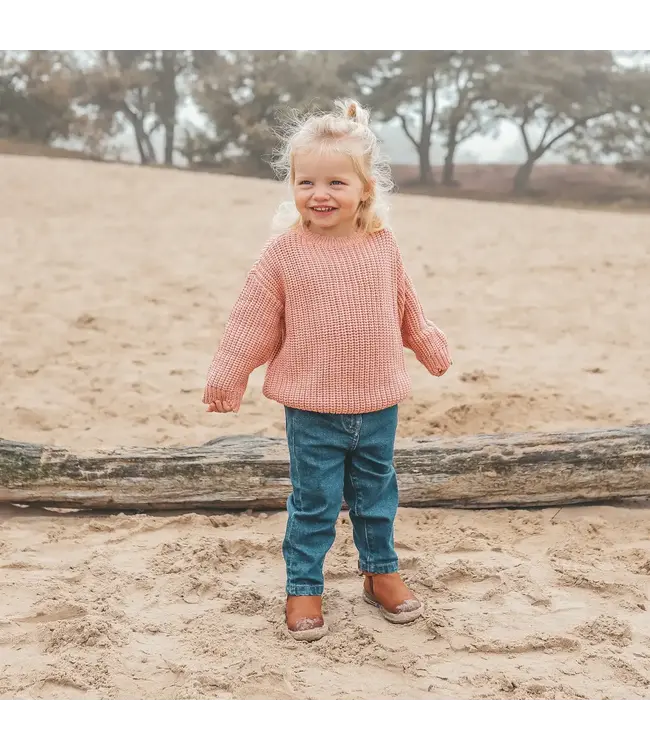 Your Wishes - Oversized scallop Sweater - Rose dawn